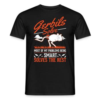 Gerbil Gift Mongolian Gerbil Gerbil - Men's T-Shirt - black - Front - AI Model Male 178 light (178cm)