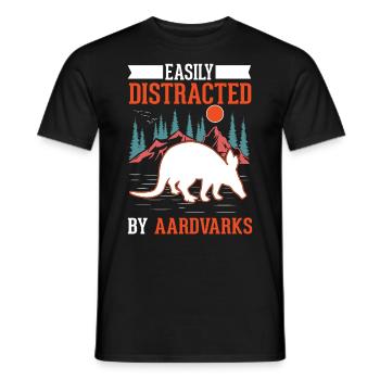 Facilement distrait par les oryctéropes Aardvark - T-shirt homme - noir - Devant - AI Model Male 178 light (178cm)