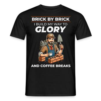 Briqueteur, maçon, maçon, chantier, humour, café, drôle - T-shirt homme - noir - Devant - AI Model Male 178 light (178cm)