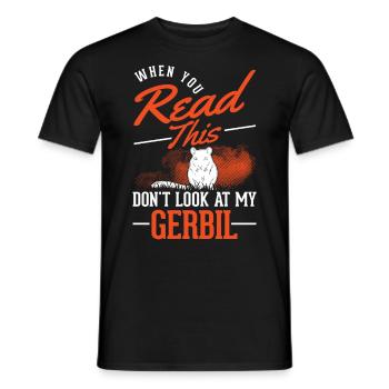 Gerbil Gift Mongolian Gerbil Gerbil - Men's T-Shirt - black - Front - AI Model Male 178 light (178cm)