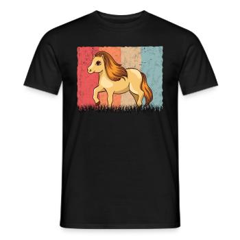 Shetland Pony Retro - Männer T-Shirt - Schwarz - Vorne - AI Model Male 178 light (178cm)