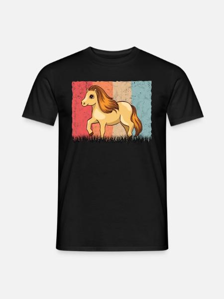 Shetland Pony Retro - Männer T-Shirt - Schwarz