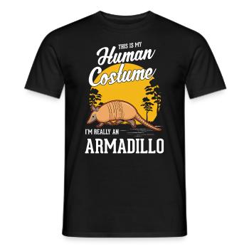 Armadillo Human Costume Gürteltier - Men's T-Shirt - black - Front - AI Model Male 178 light (178cm)