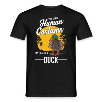 Duck Costume Duck Breeder Halloween - Men's T-Shirt - black - Front - AI Model Male 178 light (178cm)
