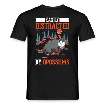 Facilement distrait par les opossums Possum Beutelratte - T-shirt homme - noir - Devant - AI Model Male 178 light (178cm)