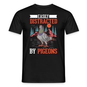 Pigeon, pigeon fancier, city pigeon, racing pigeon - Men's T-Shirt - black - Front - AI Model Male 178 light (178cm)