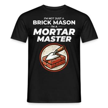 Mastering Mortar: The Wit of a Brick Mason - Men's T-Shirt - black - Front - AI Model Male 178 light (178cm)