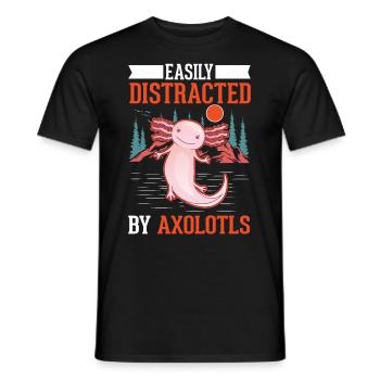 Facilement distrait par les axolotls Amphibien à queue - T-shirt homme - noir - Devant - AI Model Male 178 light (178cm)