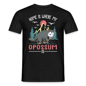 Zuhause is wo mein Opossum ist Possum - Männer T-Shirt - Schwarz - Vorne - AI Model Male 178 light (178cm)