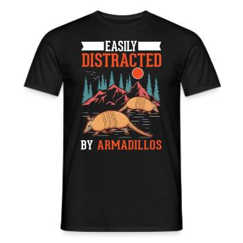 Easily distracted by Armadillo's Armadillo - Men's T-Shirt - black - Front - AI Model Male 178 light (178cm)