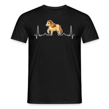 Shetland Pony Herzschlag - Männer T-Shirt - Schwarz - Vorne - AI Model Male 178 light (178cm)