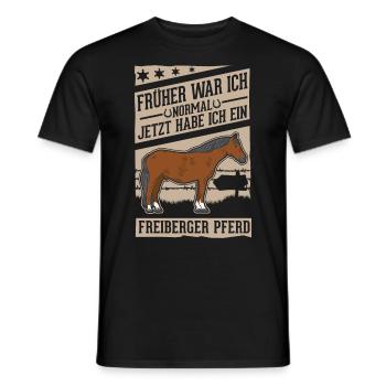 Freiberger Pferd Reiterin - Männer T-Shirt - Schwarz - Vorne - AI Model Male 178 light (178cm)