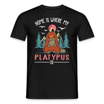 Zuhause ist wo mein Schnabeltier ist - Männer T-Shirt - Schwarz - Vorne - AI Model Male 178 light (178cm)