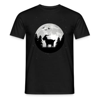 Chèvres, Lune, Chèvre Hôte, Chèvre - T-shirt homme - noir - Devant - AI Model Male 178 light (178cm)