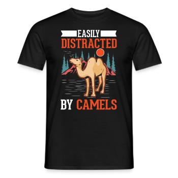 Easily distracted by Camels Big Camel Camel - Men's T-Shirt - black - Front - AI Model Male 178 light (178cm)