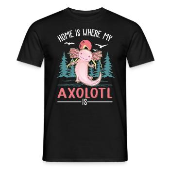 La maison est là où se trouve mon axolotl - T-shirt homme - noir - Devant - AI Model Male 178 light (178cm)