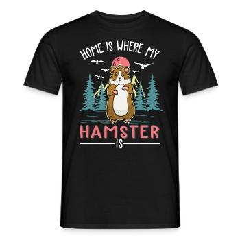 Zuhause ist wo mein Hamster ist Hamsterrad - Männer T-Shirt - Schwarz - Vorne - AI Model Male 178 light (178cm)