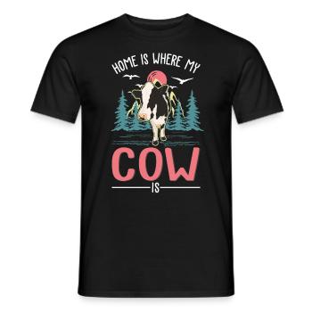 Zuhause ist wo meine Kuh ist Landwirt Bauer - Männer T-Shirt - Schwarz - Vorne - AI Model Male 178 light (178cm)