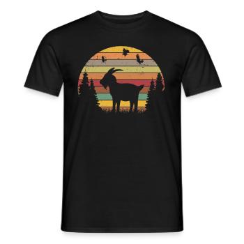 Chèvres Retro Goat Host Vintage Goat - T-shirt homme - noir - Devant - AI Model Male 178 light (178cm)