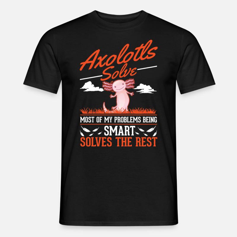 Axolotl Geschenk Schwanzlurch - Männer T-Shirt - Schwarz