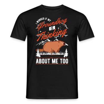 Marmotte Jour de la marmotte marmotte - T-shirt homme - noir - Devant - AI Model Male 178 light (178cm)