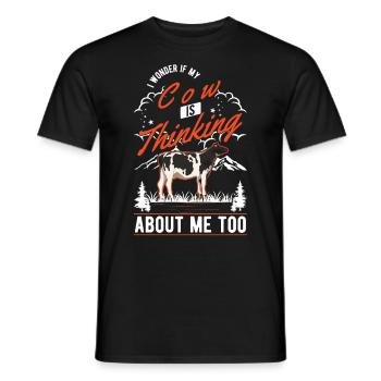 Koe Veefokker Boer Koeien Boer - Heren T-shirt - zwart - Voor - AI Model Male 178 light (178cm)