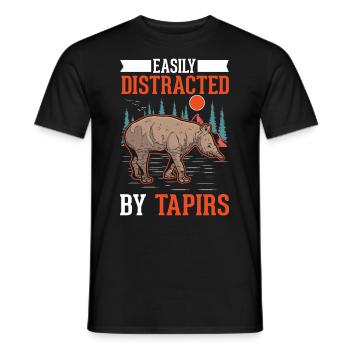 Easily distracted by Tapirs - Männer T-Shirt - Schwarz - Vorne - AI Model Male 178 light (178cm)