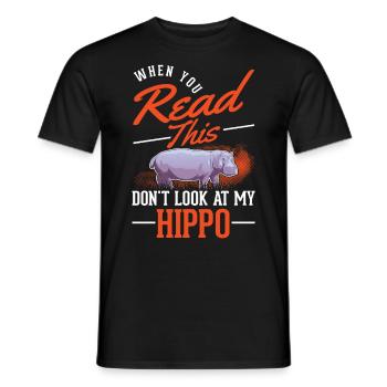 Hippo Lover Hippo Hippo Hippo - Men's T-Shirt - black - Front - AI Model Male 178 light (178cm)