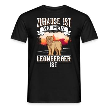 Home is where my Leonberger is - Men's T-Shirt - black - Front - AI Model Male 178 light (178cm)