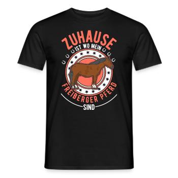 Zuhause ist wo mein Freiberger Pferd sind - Männer T-Shirt - Schwarz - Vorne - AI Model Male 178 light (178cm)
