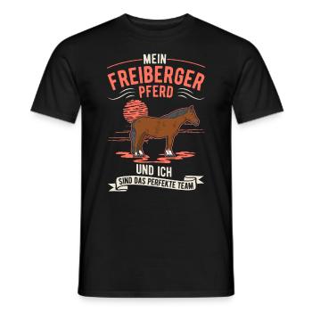 Freiberger Pferd und ich Perfektes Team - Männer T-Shirt - Schwarz - Vorne - AI Model Male 178 light (178cm)