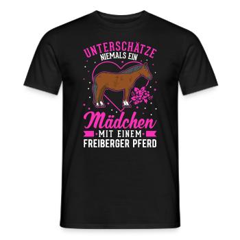 Freiberger Fille à cheval - T-shirt homme - noir - Devant - AI Model Male 178 light (178cm)
