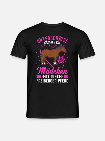 Freiberger Pferd Mädchen - Männer T-Shirt - Schwarz