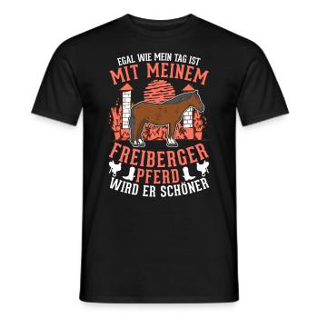Freiberger Pferd - Männer T-Shirt - Schwarz - Vorne - AI Model Male 178 light (178cm)