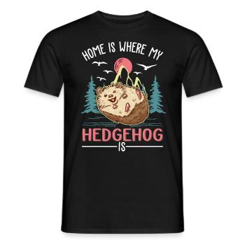 La maison, c’est là où se trouve mon hérisson - T-shirt homme - noir - Devant - AI Model Male 178 light (178cm)