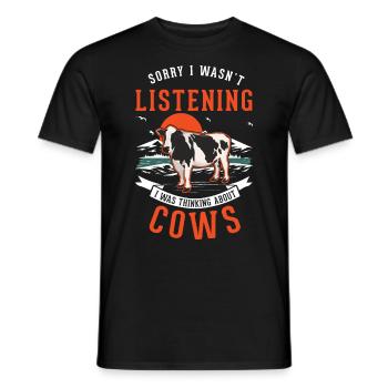 Vache Éleveur de bovins Vaches fermières - T-shirt homme - noir - Devant - AI Model Male 178 light (178cm)