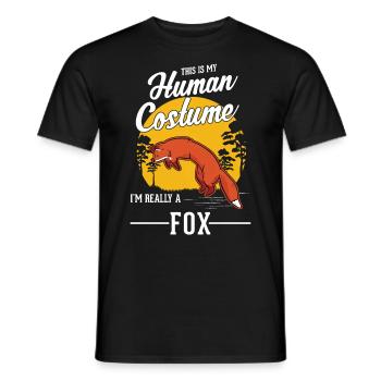 Cadeau de renard Renard roux - T-shirt homme - noir - Devant - AI Model Male 178 light (178cm)
