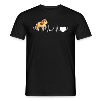 Shetland Pony Herzschlag - Männer T-Shirt - Schwarz - Vorne - AI Model Male 178 light (178cm)