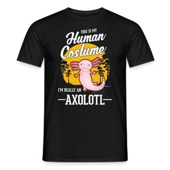 Axolotl Human Costume Halloween Axolotl - Männer T-Shirt - Schwarz - Vorne - AI Model Male 178 light (178cm)