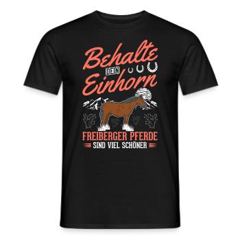 Freiberger Pferd Einhorn - Männer T-Shirt - Schwarz - Vorne - AI Model Male 178 light (178cm)