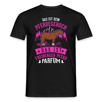 Freiberger Pferd Parfüm - Männer T-Shirt - Schwarz - Vorne - AI Model Male 178 light (178cm)