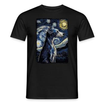 Lévrier italien Nuit étoilée - T-shirt homme - noir - Devant - AI Model Male 178 light (178cm)