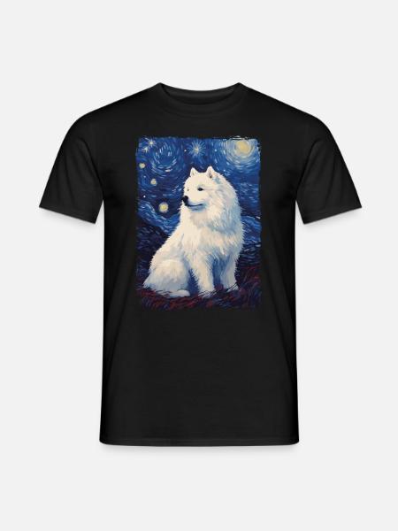 Samoyed Starry Night - Men's T-Shirt - black