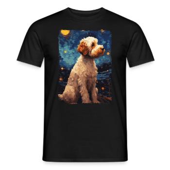 Lagotto Romagnolo Nuit étoilée - T-shirt homme - noir - Devant - AI Model Male 178 light (178cm)