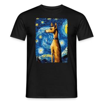Lévrier italien Nuit étoilée - T-shirt homme - noir - Devant - AI Model Male 178 light (178cm)