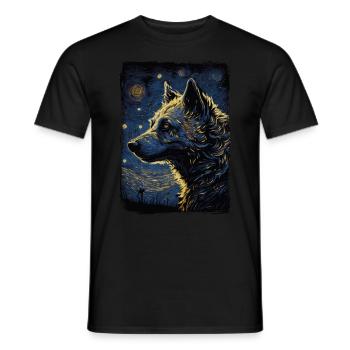 Hyäne Starry Night - Männer T-Shirt - Schwarz - Vorne - AI Model Male 178 light (178cm)