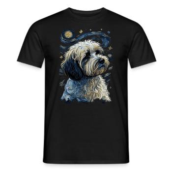 Havanese Starry Night - Men's T-Shirt - black - Front - AI Model Male 178 light (178cm)
