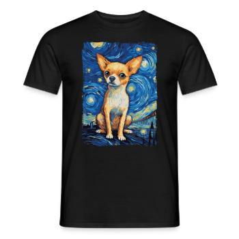Chihuahua Starry Night - Männer T-Shirt - Schwarz - Vorne - AI Model Male 178 light (178cm)