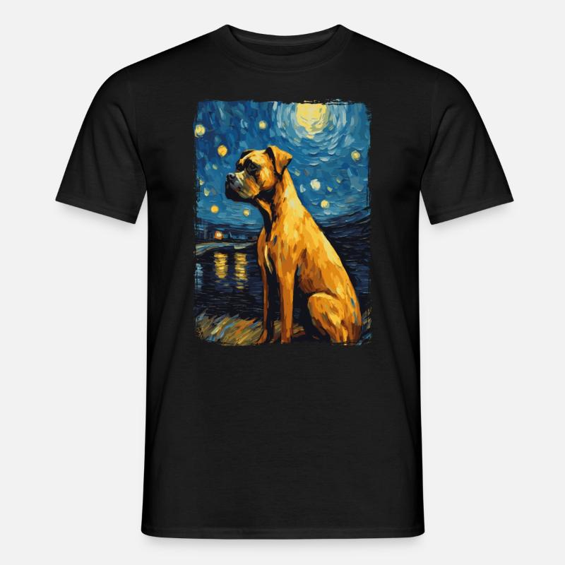 Boxer Starry Night - Men’s T-shirt - black