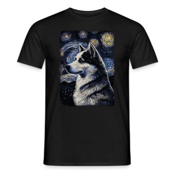 Husky Starry Night - Männer T-Shirt - Schwarz - Vorne - AI Model Male 178 light (178cm)